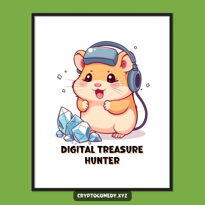 Funny Hamster Digital Print: Gamer Crypto Miner Wall Art Funny Gift