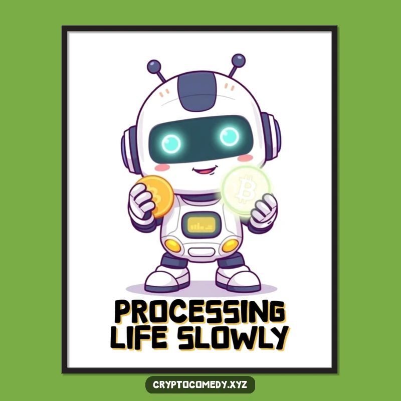 Funny Robot Coin Digital Print - Hilarious Tech Art Download for Geeks