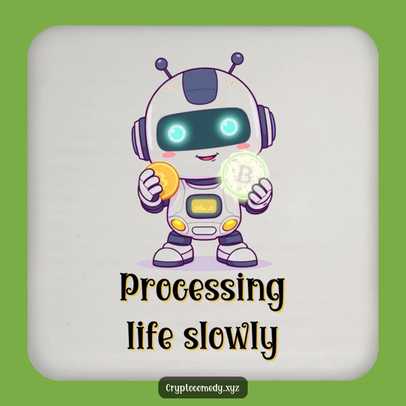 Funny Robot Coin Coasters - Hilarious Set to Protect Surfaces with Tech